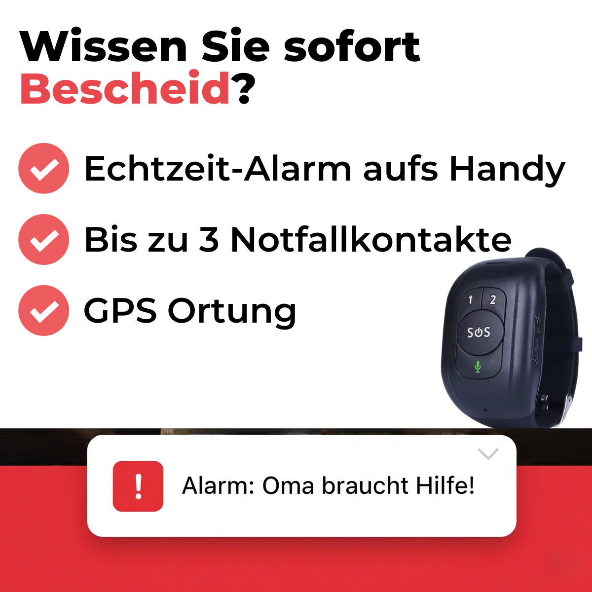 Senioren Notrufband – mit SOS & Sturzalarm