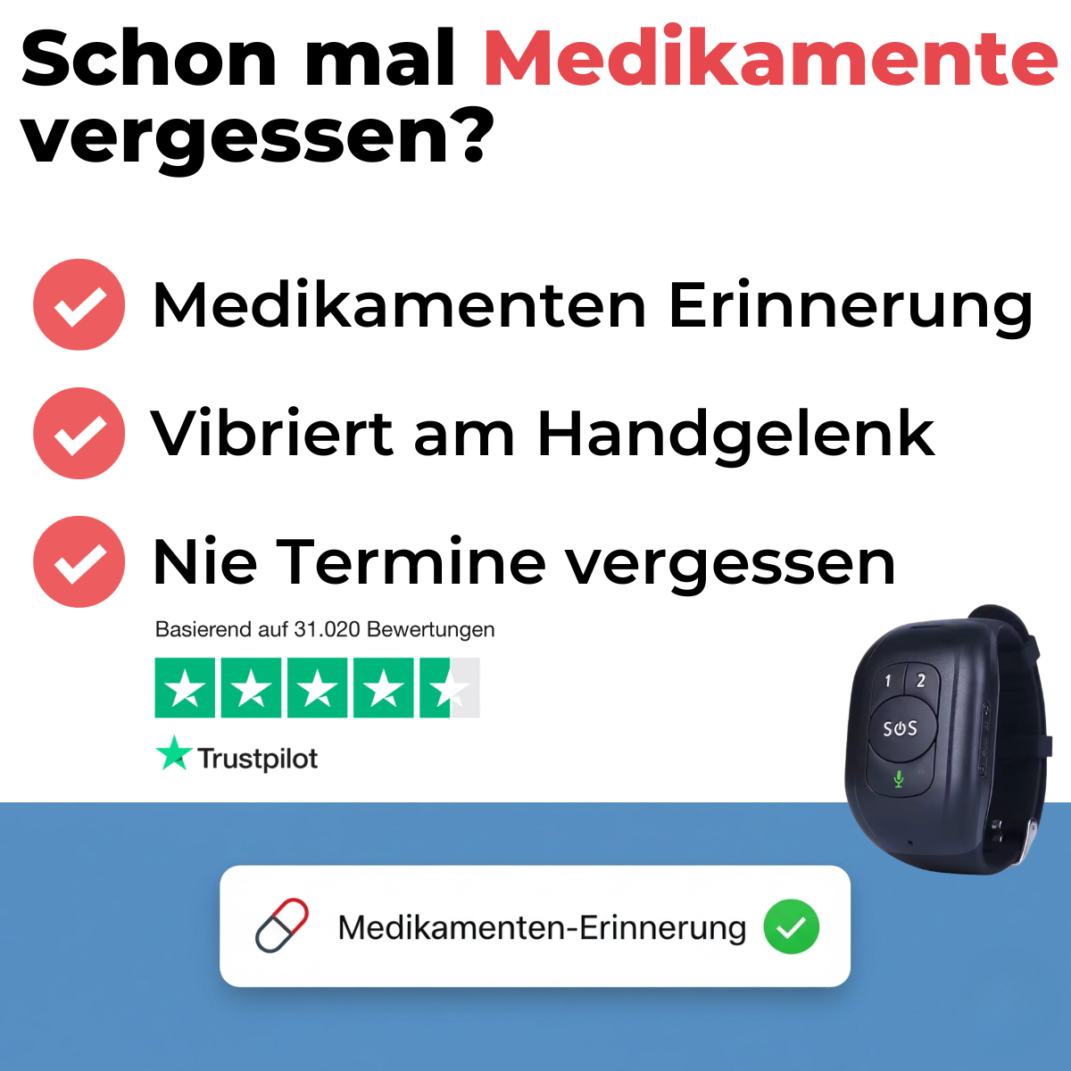 Senioren Notrufband – mit SOS & Sturzalarm