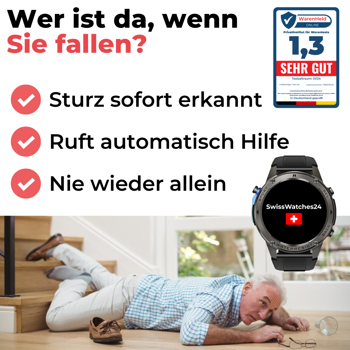 SwissWatches24 - GPS & SOS Uhr für Senioren