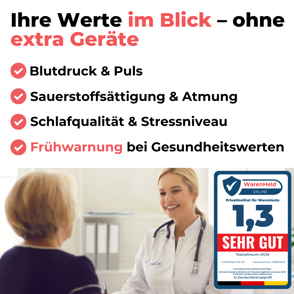 CareSense Air 4 – Notruf- & Gesundheitsuhr für Senioren