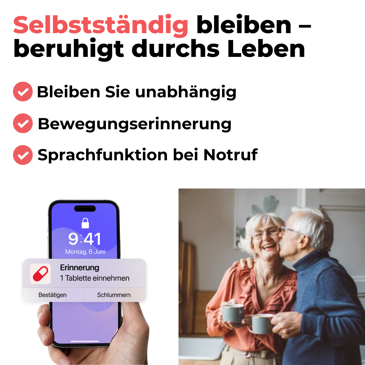 CareSense Air 4 – Notruf- & Gesundheitsuhr für Senioren