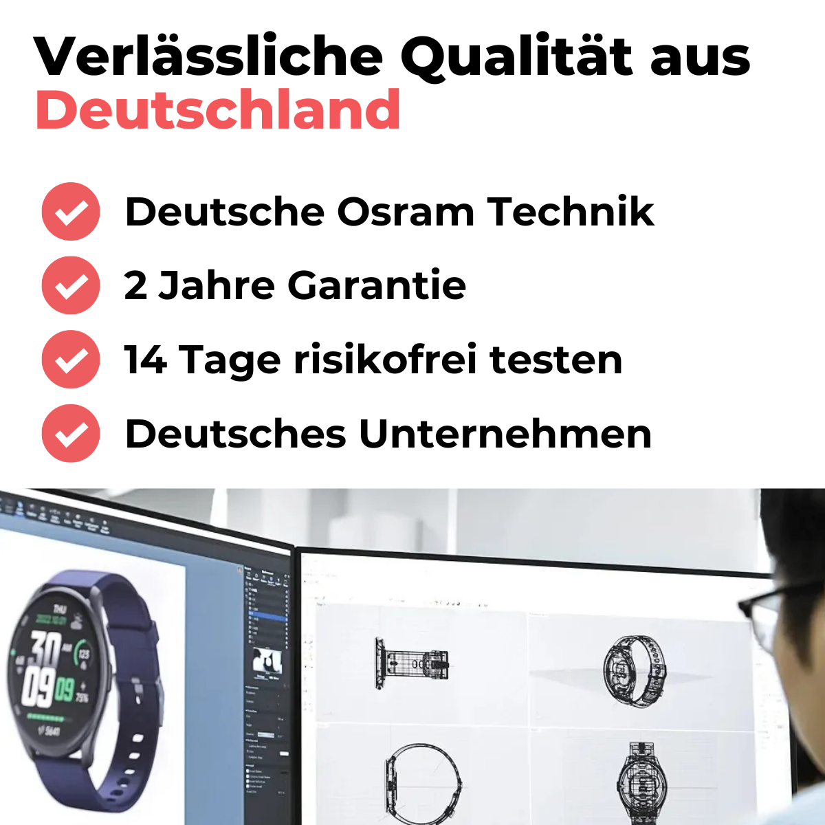 CareSense Air 4 – Notruf- & Gesundheitsuhr für Senioren